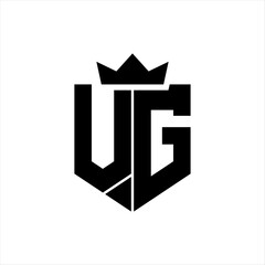 VG Vector image of a shield with a sharp geometric style and a pointed crown