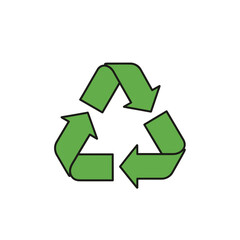 Obraz premium Green recycling symbol, a circular arrow design, representing environmental sustainability.