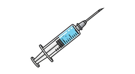 Stylized Medical Syringe Graphic on Plain Background for Clinical Designs