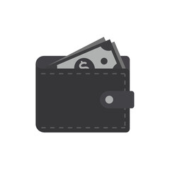 Wallet with Cash Financial Security and Wealth Icon