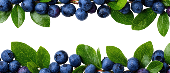 Fresh blueberries and leaves arranged in a frame (2)