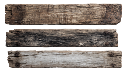 Weathered wooden planks, three horizontal pieces
