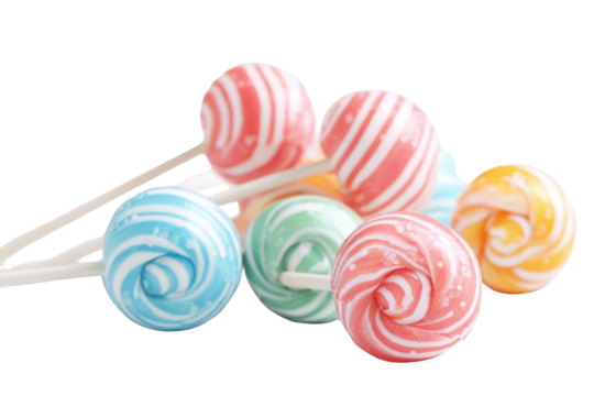 Colorful round lollipops clustered together