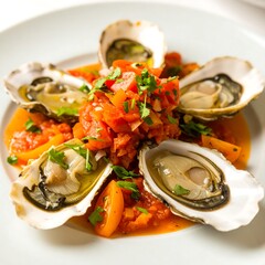 Oysters in a tomato sauce