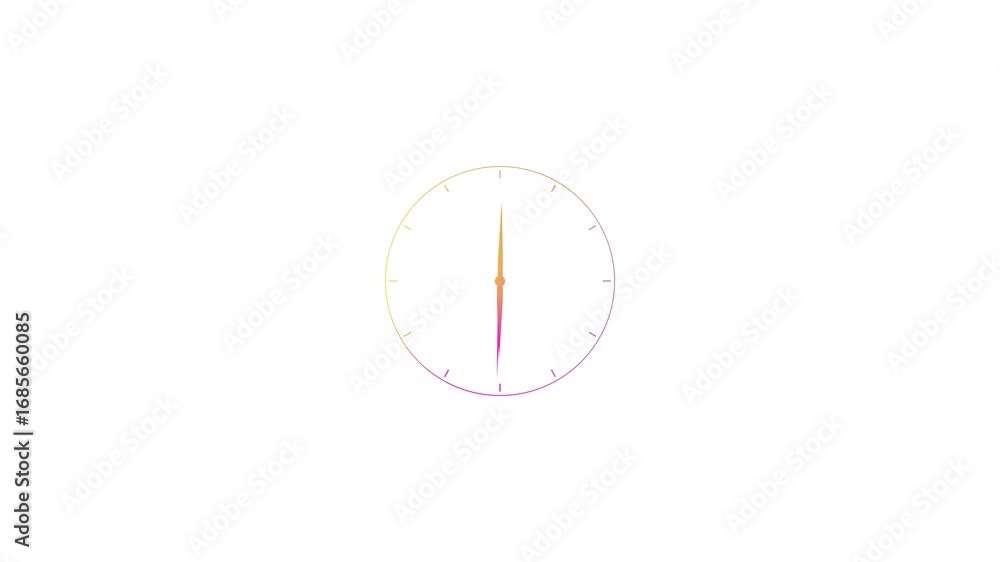 Aufkleber digital and analog clock 24 hours watch timer animated beautiful color clock animation. alarm clock 