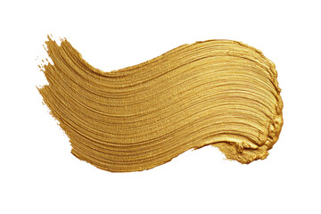 Gold paint stroke, textured and fluid