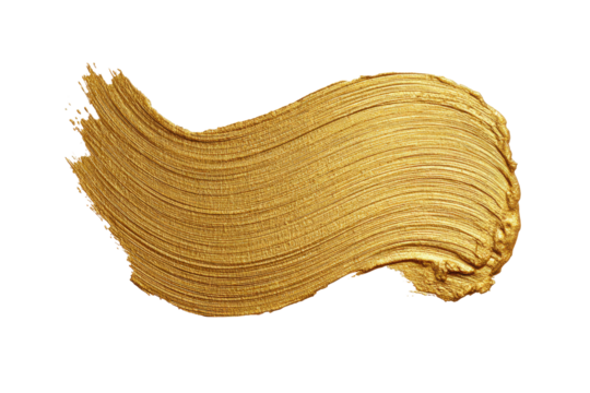 Gold paint stroke, textured and fluid