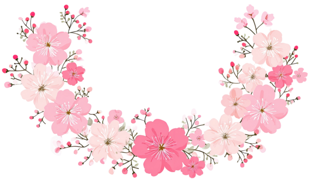 Pink floral wreath