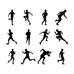 Running Man Silhouette Vector Illustration