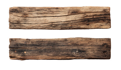 Obraz premium Two weathered wooden planks, horizontal, isolated