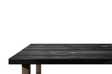 Dark wood tabletop against a black background