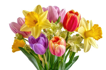 Vibrant bouquet of tulips and daffodils (1)