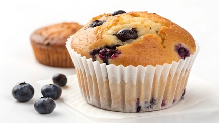 Blueberry Muffin in Paper Liner Close-up Photography, Food Photography, Baking, Dessert, Muffin Recipe Muffin recipe, Baking photography