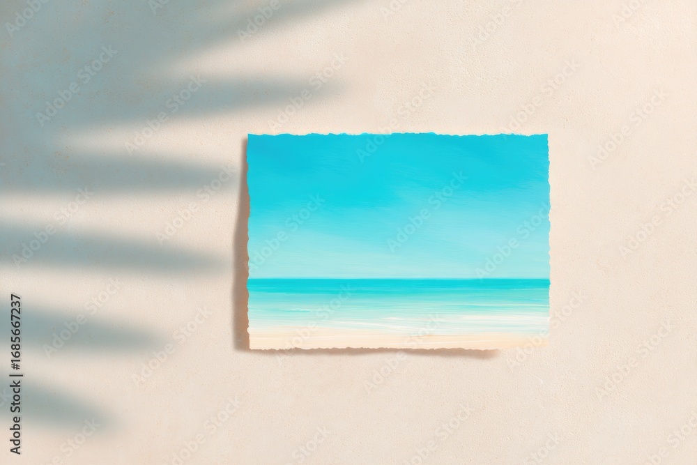 Poster Serene ocean view with soft gradient, creating calming atmosphere and tranquility
