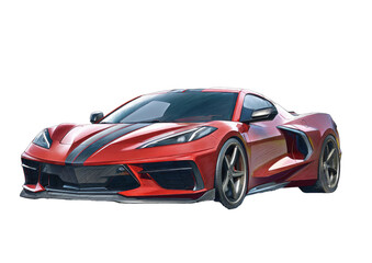 Red sports car, front view, sleek design