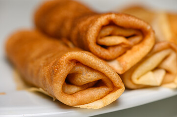 Delicious Pancakes on Plate Close-Up