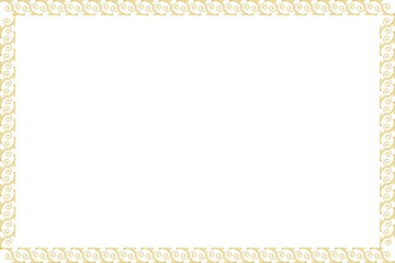 Simple Frame, Photo Frame, Border Frame with White Background, Golden Color Frame