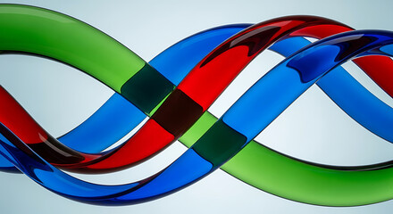 Intertwined Colorful Glass Tubes Abstract Background