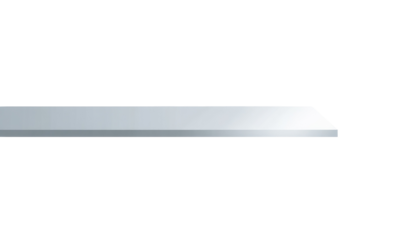 A light gray, rectangular, flat object, angled slightly at the right