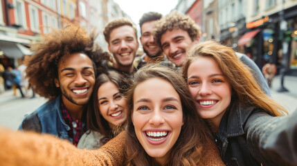 group of happy friends