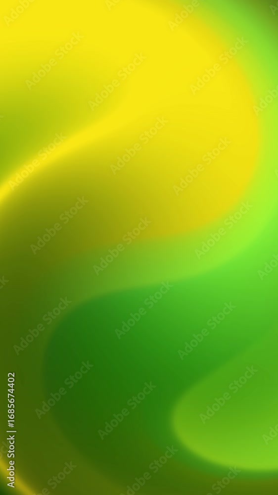 Poster smooth dark green gradient abstract wave art with soft yellow glow motion rays