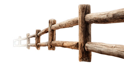 Naklejka premium Rustic wooden fence stretches into the distance