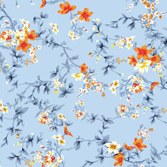 Classic Popular Flower Seamless pattern background - For easy making seamless pattern use it for filling any contours