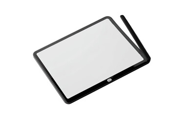 Sleek tablet with stylus, angled view