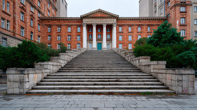 University Library Entrance, Overcast Soft Light, Clean Admissions Header