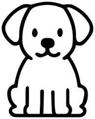 Adorable Puppy Dog Cartoon Outline Drawing
