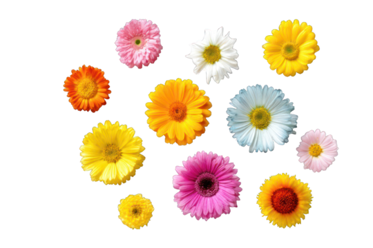 Colorful flower cluster on black background