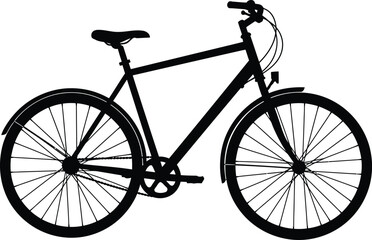 Obraz premium Sleek bicycle silhouette vector graphic for eco-friendly transportation and sport