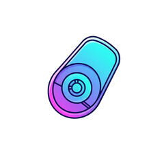 Modern Gradient Tech Device Icon - Futuristic Electronic Gadget or Remote Control with Blue and Purple Hues, Digital Technology Symbol