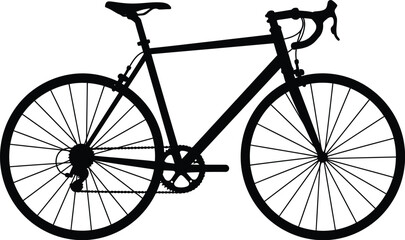 Obraz premium Classic bicycle vector silhouette for transportation and sports illustrations