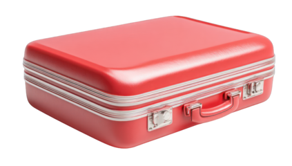 Red suitcase, 3D rendering