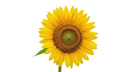 Fototapeta premium Isolated sunflower showcasing its vibrant yellow petals against white scene