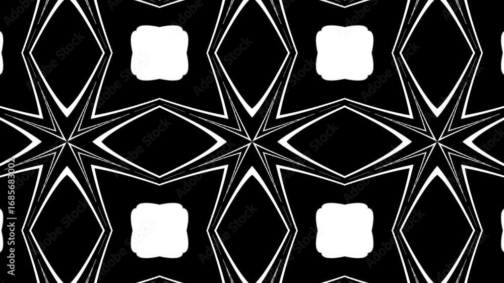 Poster abstract black and white pattern animation seamless loop.