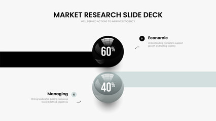 Simple Introduction Slideshow Layout Vector Illustration. Minimal Growth Two Option Diagram Slide Template. Creative Analysis 2 Element Chart Frame Design.