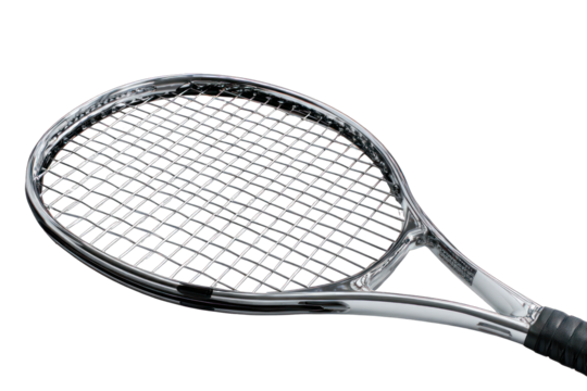 Close-up of a polished tennis racket