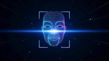 Biometric facial scanning for secure credit card payment authentication, digital financial transaction footage - Powered by Adobe