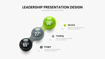 Minimalist Innovation Presentation Layout Vector Illustration. Colorful Visualization 3 Option Chart Slideshow Design. Business Planning Three Step Infographic Frame Template.