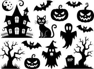 Haunted Shadows: A Halloween Nightscape"