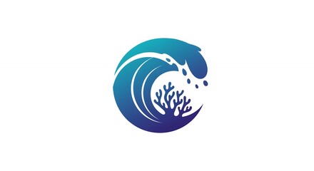 Ocean wave and coral graphic design