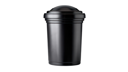A sleek black cylindrical container
