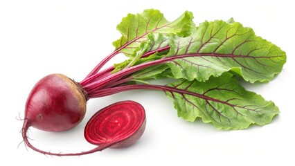 Vibrant Beetroot with Leaves Close-up Still Life Photography, Food Photography, Beetroot Composition, Beetroot Image Beet, Red Beet
