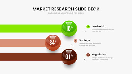 Creative Performance 3 Option Infographic Slide Template. Project Briefing Presentation Layout Vector Illustration. Product Launch Three Element Graph Frame Design.