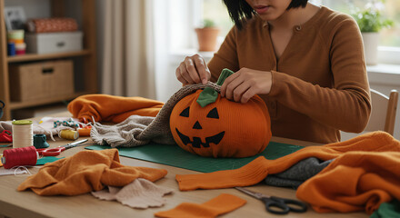 Crafting a Cozy Halloween Pumpkin DIY Felt Decoration