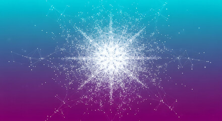 Abstract network connection structure on gradient background for technology concept