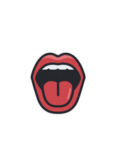 Obraz premium Stylized open mouth with tongue