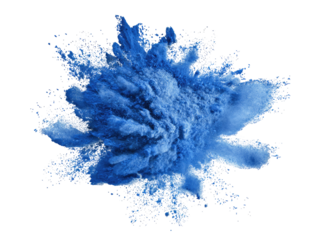 Powder explosion, deep blue, radiating outward